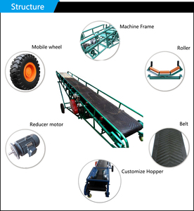 800mm Width Mobile <strong>Belt</strong> Lifting <strong>Conveyor</strong>/conveying Machine with Rollers