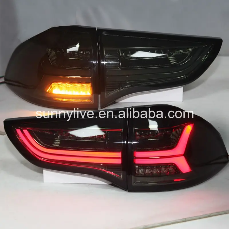 ไฟท้าย LED,สีดำควันบุหรี่ทั้งหมดสำหรับ Mitsubishi Pajero Sport Montero Sport Nativa Pajero 2009-14ปี Yz