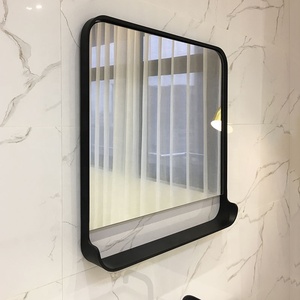 SWT Funzionale Specchi Metallici Decorazione Della Parete Quadrato <span class=keywords><strong>Nero</strong></span> <span class=keywords><strong>Specchio</strong></span> del <span class=keywords><strong>Bagno</strong></span> Con Ripiano - Product Image 3