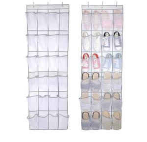 24 Pocket Nylon Mesh Fabric <strong>Over</strong> <strong>the</strong> <strong>Door</strong> Hanging Shoe Organizer Holder <strong>Storage</strong> for Shoes Cleaning Supplies - Product Image 1