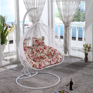 Chaise à bascule <span class=keywords><strong>en</strong></span> <span class=keywords><strong>osier</strong></span> et rotin, siège intérieur/extérieur, pour 1 ou 2 personnes, suspendue, avec support - Product Image 5
