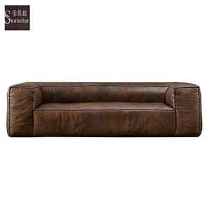 Divano divano <span class=keywords><strong>in</strong></span> <span class=keywords><strong>pelle</strong></span> Vintage retrò Set di mobili marrone scuro divano divano soggiorno casa 1 pezzo di cartone divano divano - Product Image 3