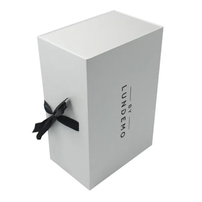 Boîte en papier kraft ondulé avec fermeture de ruban, 10 pièces, blanc, fait à la main, ensemble de boîtes cadeaux magnétiques, HS