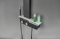 2025 nouveau design colonne de douche design moderne 5052 S300-6 de panneau de douche de couleur noire en alliage d'aluminium