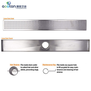 Giảm Giá Mạnh 304 SS Thép Không Gỉ Gạch Chèn Vòi Hoa Sen Xả Phòng Tắm Che Giấu Cống Sàn Thép Không Gỉ Cống Sàn Tuyến Tính - Product Image 6