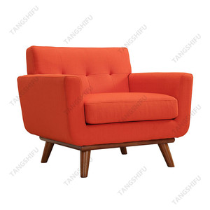 Mobili per la casa Elegante Imbottita poltrona moderna in Atomic Red piedi comodi - Product Image 4