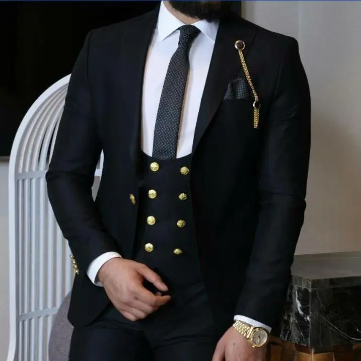 Bán Buôn Wedding TUXEDO Slim Fit Suits Cho Nam Giới Phù Rể Phù Hợp Với 3 Cái Giá Rẻ Prom Formal Suits (Áo Khoác + Quần + Vest + Cà Vạt)