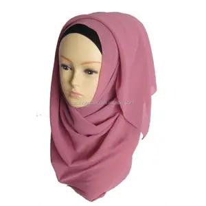 Écharpe hijab lurex en mousseline de soie transparente de style élégant dubaï