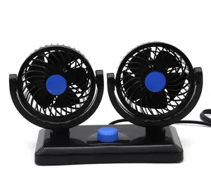 12 V Mobil Listrik Fan 360 Derajat Rotatable 2 Kecepatan Dual Kepala Mobil Auto Udara Circulator Fan