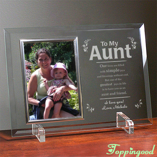 Стеклянная фоторамка для дня рождения, сувенир, Подарок Для Тети