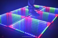 Plancher de danse miroir trempé en 3D, décor pour DJ, boîte de nuit, Bar Disco