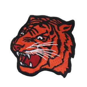 Embroidery custom design tiger patch for garments