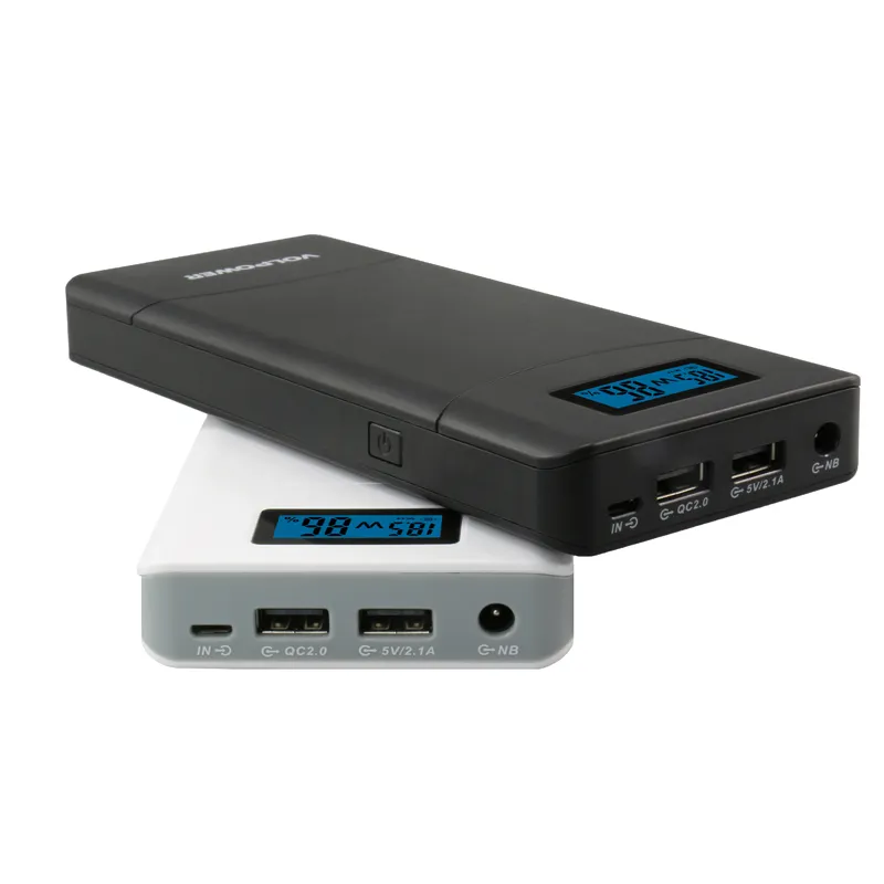 듀얼 USB 포트 및 DC 출력과 Volpower 휴대용 파워 뱅크 20100mah 5v 6v 9v 12v 16v 19v 20v 24v 와이파이 라우터에 대한 노트북 용