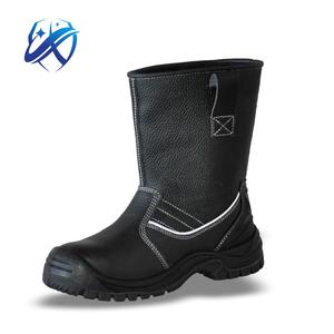 Bottes de sécurité d'hiver avec tige en cuir véritable, semelle intermédiaire en EVA, doublure en maille, embout en acier pour unisexe, utilisables en été, automne et hiver - Product Image 1