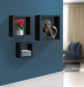 Forme carrée En <span class=keywords><strong>Bois</strong></span> Suspendus Cube Flottant <span class=keywords><strong>Étagère</strong></span> <span class=keywords><strong>murale</strong></span> pour La Décoration De La Maison - Product Image 5