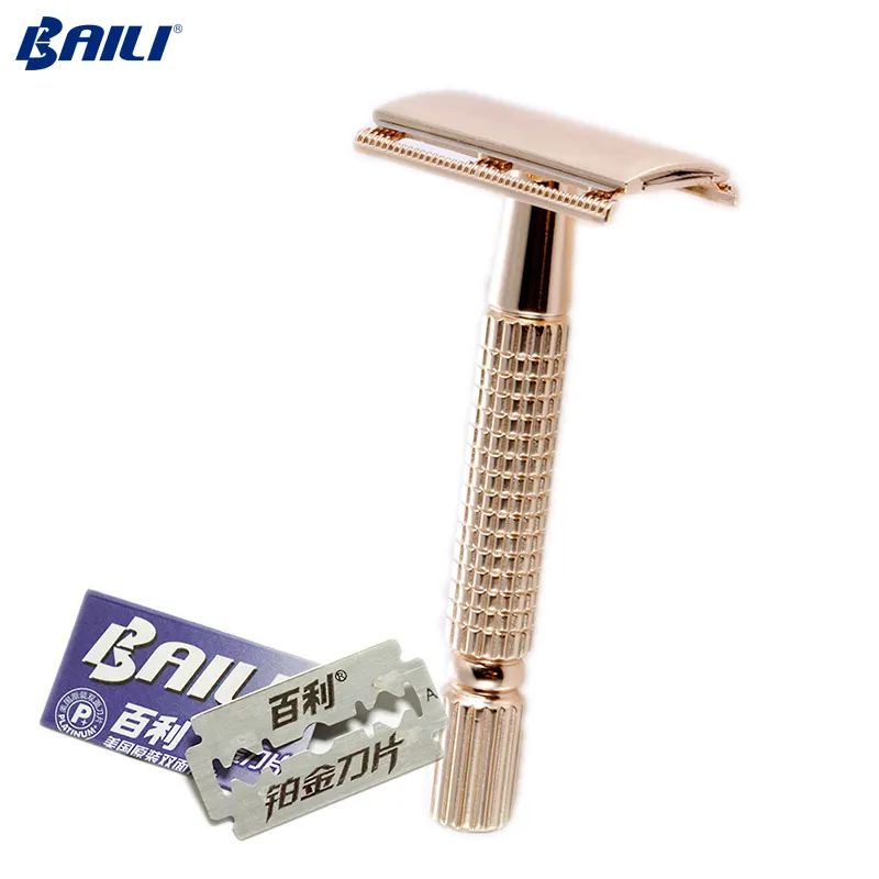 Blade Razor Double Edged Shaving Razor Gold Color 3pieces Head,double Edge Blades Bali Traditional High Grade Metal Alloy 50