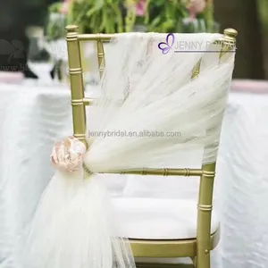 SH053A Ngà Elegant Tulle Ghế Sash Để Bán Bọc Ghế