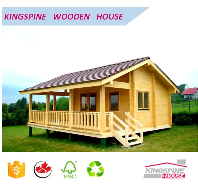 Holz Blockhaus vorgefertigte Holzhaus mit Terrasse niedrigen Kosten in China für den Export KPL-002