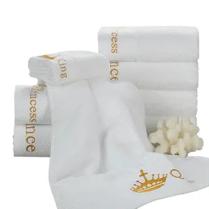 Deeda luxury hotel 100% cotton towel sets with embroidery border