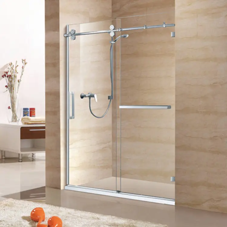60 "Width Frameless Twin Pulley Glass Sliding Shower Door D31A