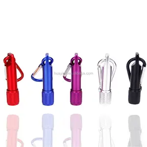 Portable Colorful Columbia Mini LED Flashlight Torch Light Carabiner Keychain Outdoor for Hiking Climbing