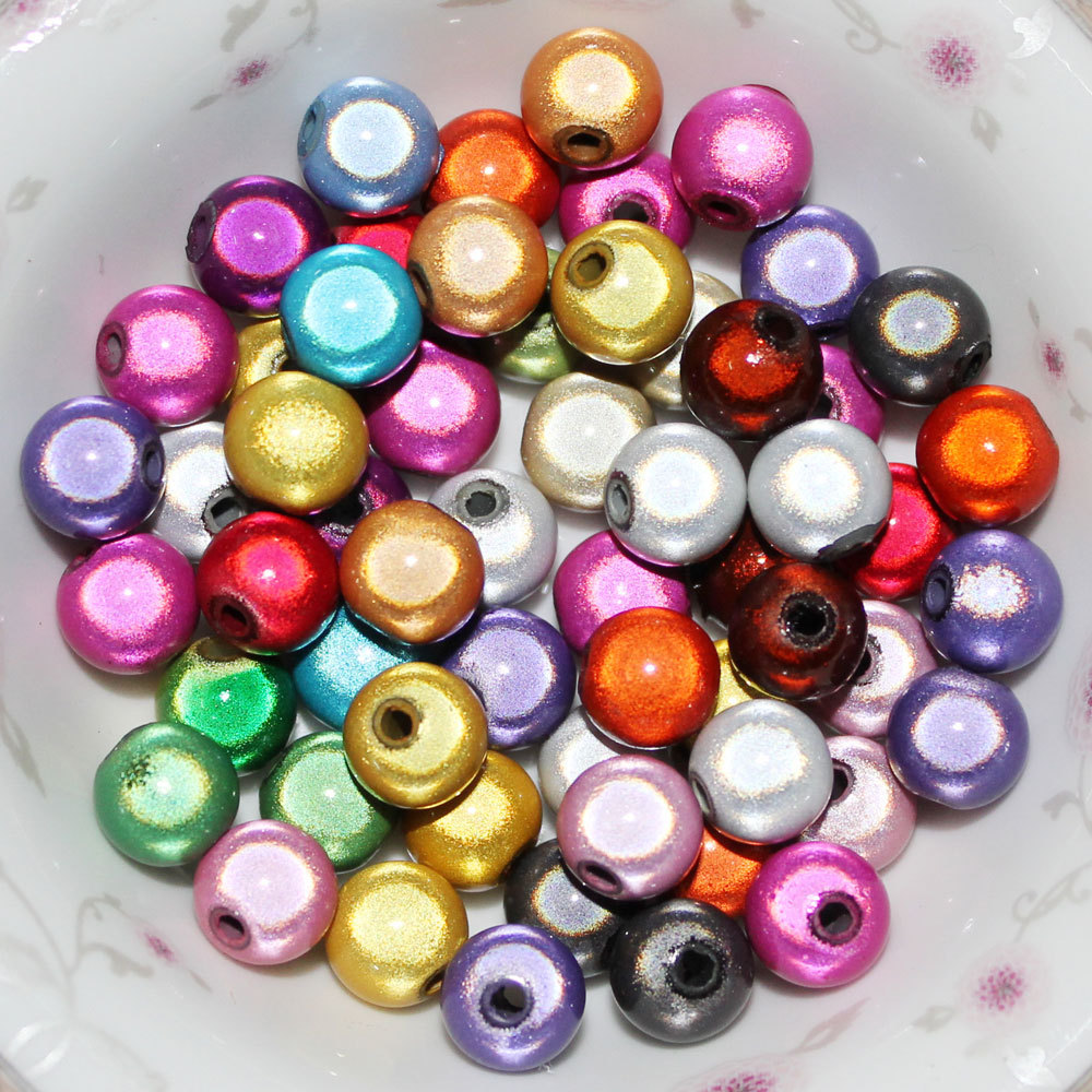 Lot De 50 Perles Acryliques Bouton 3D - Formes Carrées Et Rondes 6 à 12 Mm - Pour Loisirs Créatifs