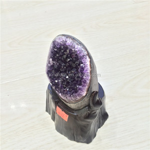 Piedra <span class=keywords><strong>Natural</strong></span> Amethyst, geoda pequeña de Perú, adornos de cristal en forma de racimo a la venta - Product Image 5