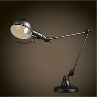 Loft Retro Swing Arm Lampe de bureau avec abat-jour blanc noir rouge Bronze Chrome Iron Body Lampes de table