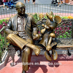 Las películas de vida tamaño bronce viejo hombre sentado estatua en el banco esculturas para la decoración del jardín - Product Image 5