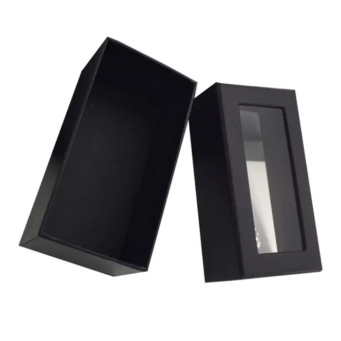 Boîte à fenêtre transparente en carton, coffrets cadeau de luxe transparent en carton avec couvercle transparent