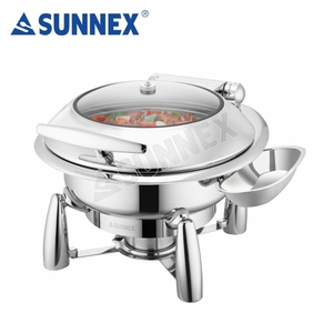 Sunnex อุปกรณ์ร้านอาหารในโรงแรม,กระทะทำอาหารแบบบุฟเฟต์เชื้อเพลิงจาน Chafer เหนี่ยวนำไฟฟ้าขนาดเล็ก