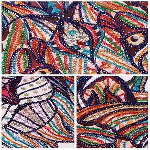 <span class=keywords><strong>Peinture</strong></span> sur toile moderne faite à la main et peinte à la main, 50x50cm, tête <span class=keywords><strong>de</strong></span> <span class=keywords><strong>lion</strong></span> <span class=keywords><strong>de</strong></span> forme spéciale, avec diamants et strass, écologique pour la maison - Product Image 3