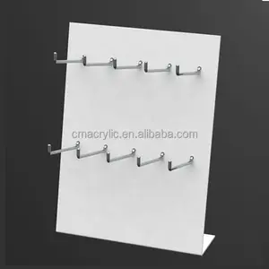 Nhà Sản Xuất Cung Cấp Acrylic Trang Sức Hiển Thị Cổ Điển Trắng Jewelry Hanger Đứng Với Hooks Cho Vòng Cổ Vòng Đeo Tay Bông Tai