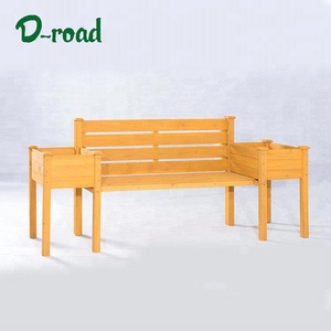 <span class=keywords><strong>Madera</strong></span> Natural Parque largo Banco silla <span class=keywords><strong>de</strong></span> jardín al aire libre banco con <span class=keywords><strong>maceta</strong></span> - Product Image 5
