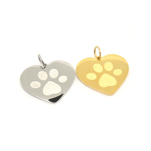 Pendentifs animaux Graver Collier Métal Argent Patte de <span class=keywords><strong>Chien</strong></span> Bijoux Graver Pendentifs Charms Making Jewelry Stainless Steel Cute Charms - Product Image 1