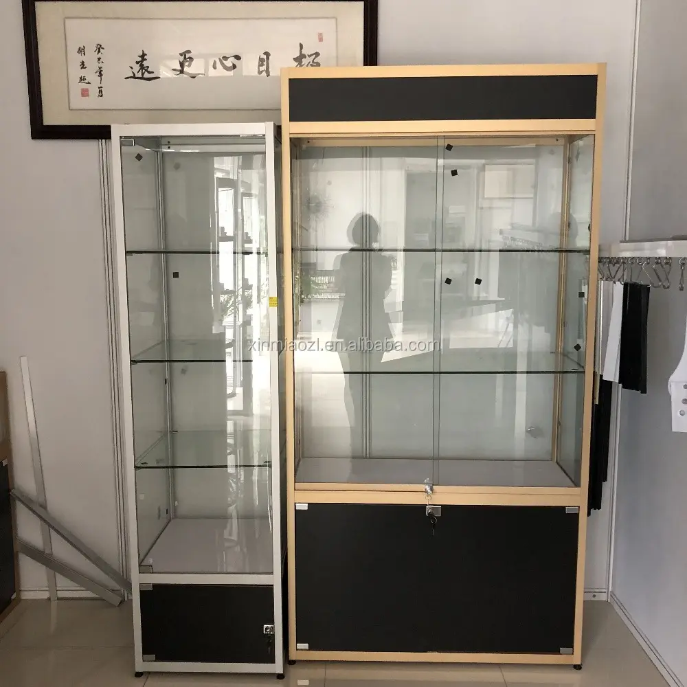 Glas Aluminium Vitrine mit Lagerung, Aluminium Vitrine, trinkbare Glas Vitrine