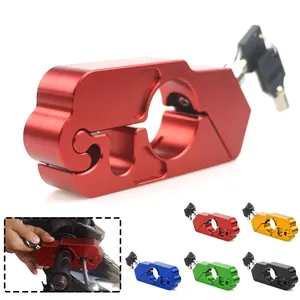 Motorcycle Handle Grip Lock CNC Aluminum Brake Lever Theft Protection Locks Universal