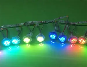 Lampu Sorot LED RGB Otomatis 26Mm SMD, Lampu Piksel Bulat untuk Berkendara Taman Hiburan