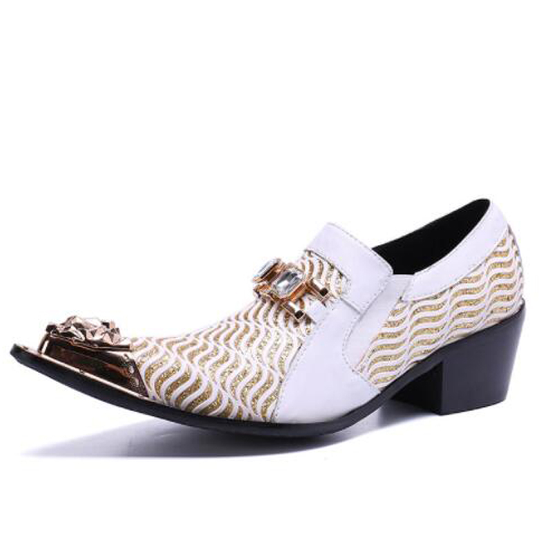 Туфли мужские классические, кожа, плоская подошва, металлический носок, без застежки, классические, свадебная обувь, белые