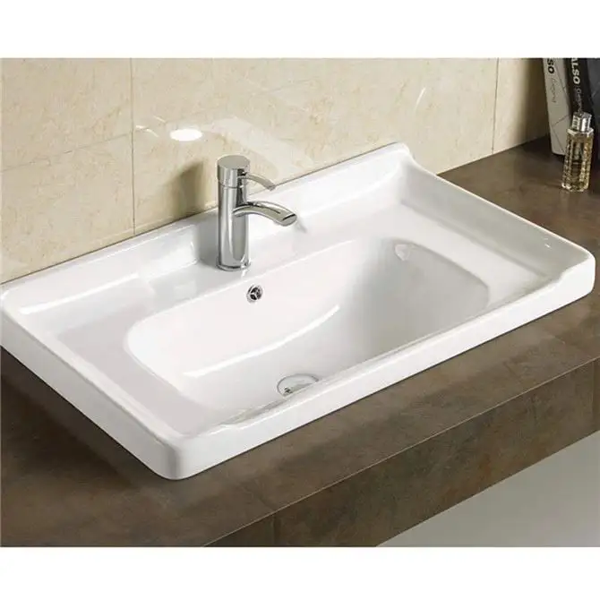 Standard Size Vanity Porcelain Shell Shaped Bathroom Sink Basin
