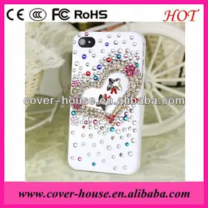 3D love heart Crystal Bling Case For iPhone 5