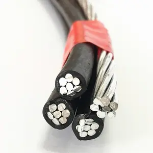 Precio de fábrica Aislamiento XLPE Cable de alimentación ABC 3 núcleos 4 núcleos Aluminio 0,6/1KV 25mm Cable de aluminio 35mm cable de alimentación de aluminio