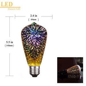 Efecto de fuegos artificiales de luz 3D LED Bombilla de luz de fuegos artificiales de colores multicolores <span class=keywords><strong>Edison</strong></span> ST64 Bombilla de filamento Led para fiesta de vacaciones Disco Bar - Product Image 3
