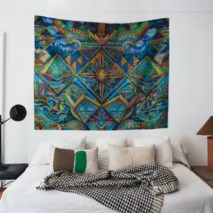 Dropshipping Light Up Art Coperta Africano Tessuto Appeso Psychedelic Mandala Arazzo Aubusson