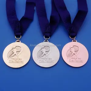Saudi Aramco fire protection DEPT silver copper gold logo engraved challenge medal