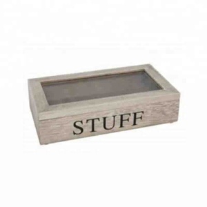 Scatola da tè in legno contenitore organizzatore contenitore supporto Rack con 3 scomparti per varietà assortite di spezia sfusa - Product Image 2