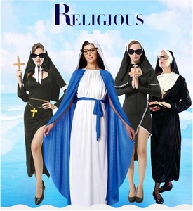Nuevo disfraz de <span class=keywords><strong>monja</strong></span> de Carnaval de Halloween, disfraz de Cosplay de sacerdote femenino, disfraz de <span class=keywords><strong>monja</strong></span> Sexy negra cruzada - Product Image 5