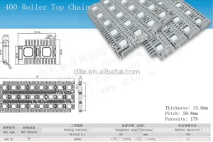 400 Plastic Roller Conveyor Chain Modular Conveyor Belt For Logistics Packaging Industry