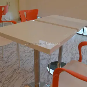 Table basse en marbre pour le Restaurant, Table et chaise simples en acier inoxydable