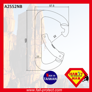 Puerta curvada ligera para exteriores, gancho de escalada de aluminio, 28 KN - Product Image 3